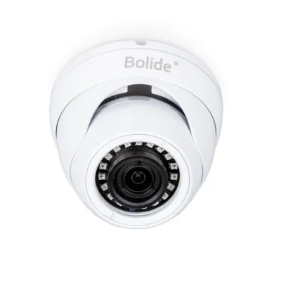 BOLIDE - BC1209IRODVAM/28/AHQ - 2.0MP AHD / TVI / CVI / Analog Eyeball Camera, 1/3" CMOS, 2.8-8mm Wide Angle Motorized Varifocal Lens, IR Up to 65 ft., Control Over Coax, OSC, Quickswitch, 12VDC, White