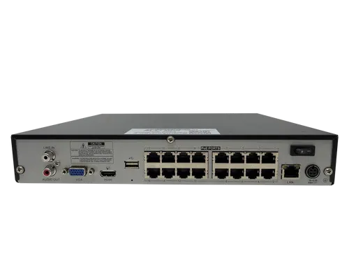 BOLIDE - BK-NVR16 - 16-Channel 4K H.265 NVR with 16-Port Built-in POE, Supports Up to 4K Cameras, 112Mbps Throughput, 4K Output, HDMI, VGA, 1 Hard Drive Bay Up to 12TB, NDAA Compliant, iPac AI Enabled