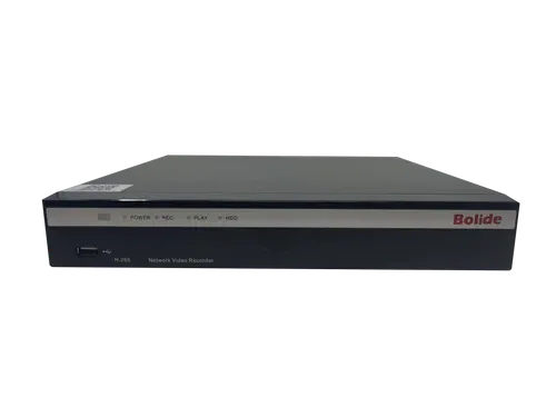 BOLIDE - BK-NVR16 - 16-Channel 4K H.265 NVR with 16-Port Built-in POE, Supports Up to 4K Cameras, 112Mbps Throughput, 4K Output, HDMI, VGA, 1 Hard Drive Bay Up to 12TB, NDAA Compliant, iPac AI Enabled