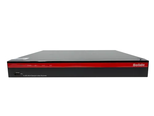 BOLIDE - BN-NVR/16NX-S/NDAA - 16-Channel 4K H.265 NVR with 16-Port Built-in POE, Supports Up to 4K Cameras, 112Mbps Throughput, 4K Output, HDMI, VGA, BNC Spot Output, 2 Hard Drive Bays Up to 12TB each bay, 24TB max, NDAA Compliant, iPac AI Enabled