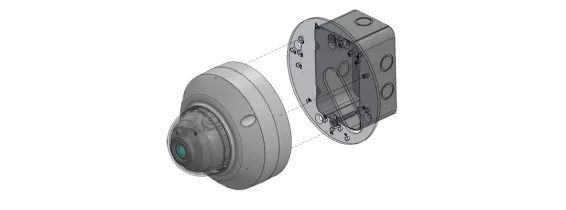 Lilin - BTR07W - Single Gang Box Adapter Plate Indoor Supports Camera Models SD22, MD22, SR63, MR63, MR30, SR64, MR64, PZD64, MR29, MR65, AHD65, and FR33