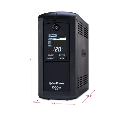 CYBERPOWER - CP1000AVRLCD - CyberPower 1000VA/600W Line-Interactive Ups AVR LCD 9 Outlets 3 Year Warranty 1080 Joules