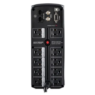 CYBERPOWER - CP1200AVR - 1200VA/720W, Simulated Sine Wave, NEMA 5-15P, 6 ft cord, 10 (5 surge, 5 surge + battery backup), PowerPanel Personal Edition software, 3 year warranty