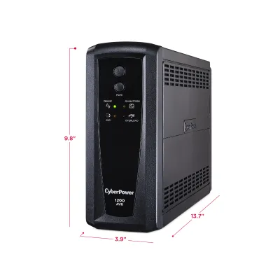CYBERPOWER - CP1200AVR - 1200VA/720W, Simulated Sine Wave, NEMA 5-15P, 6 ft cord, 10 (5 surge, 5 surge + battery backup), PowerPanel Personal Edition software, 3 year warranty