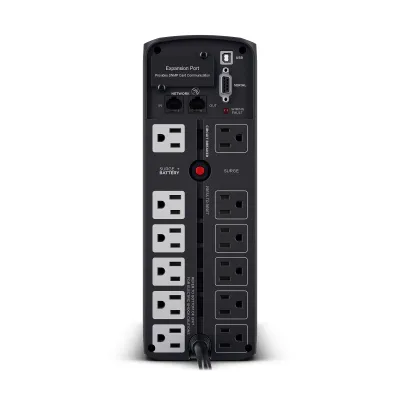 CYBERPOWER - CP1500PFCLCD - 1500VA/1000W, PFC Sine Wave Mini-tower UPS, 12 NEMA 5-15R, NEMA 5-15P, USB, Relay, SNMP, 3 Yr Wty