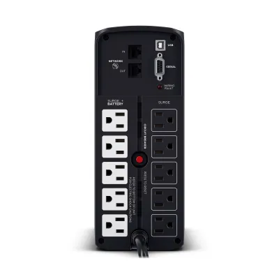 CYBERPOWER - CP850PFCLCD - 850VA/510W Line Interactive UPS, Sine Wave, Mini-tower, 10 NEMA 5-15R Outlets, NEMA 5-15P Plug w/5 Ft Cord, AVR, LCD, Serial/USB, 3 Yr Warranty