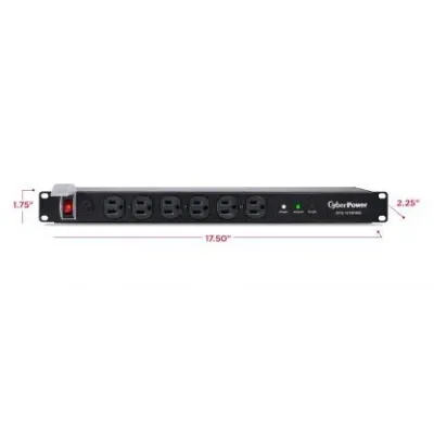 CYBERPOWER - CPS1215RMS - 1800 J, 120 V, 12 NEMA 5-20R (6 front, 6 rear), 15 ft cord, 3 year warranty