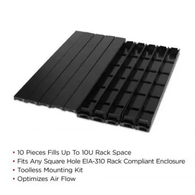 Cyber Power - CRA20001 - 19" 1U Airflow Management Blanking Panels, Tooless Installation, 10pcs per Pack, 5 Year Warranty