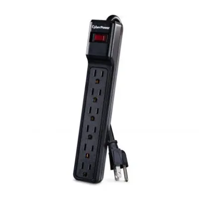 CYBERPOWER - CSB6012 - 1200 J, 125 V, NEMA 5-15P plug, 6 NEMA 5-15R, 12 ft cord, Limited lifetime warranty