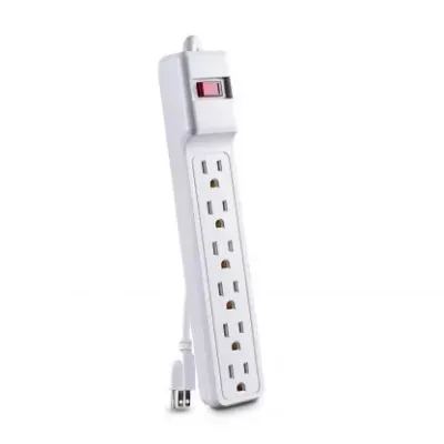 CYBERPOWER - CSB606W - 6-Outlet Surge Protector with 900 Joules, EMI/RFI filtering, white, 6FT Cord, and $50K CEG
