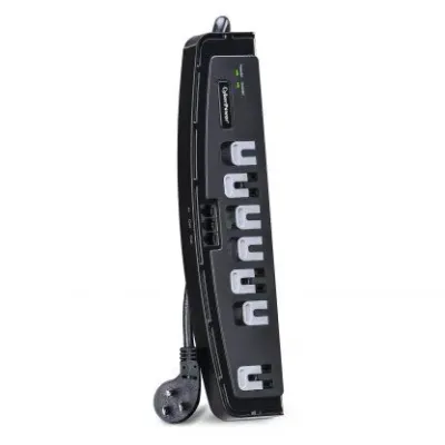 Cyber Power - CSP706T - 1650 J, 125 V, NEMA 5-15P 45 degree off-set plug, 7 NEMA 5-15R, 6 ft cord, Limited lifetime warranty