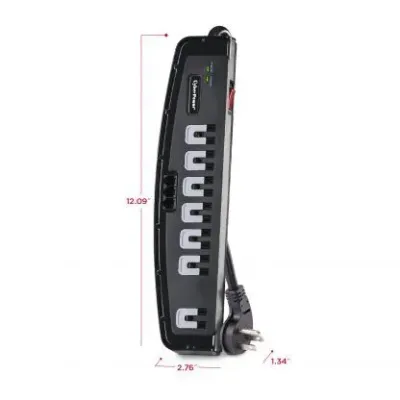 Cyber Power - CSP706T - 1650 J, 125 V, NEMA 5-15P 45 degree off-set plug, 7 NEMA 5-15R, 6 ft cord, Limited lifetime warranty