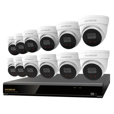 SECO-LARM - DRN-K116-12 - 4K 16-Channel IP Camera Kit, Includes NVR (DRN-116-4TB) and 12 Cameras (EV-N2506-2W4WQ), 4TB HDD, NDAA Compliant