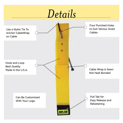 Rip-Tie - HE-14 - One Inch Wide CaEleWrap with Elastic Loop 1" x 14"