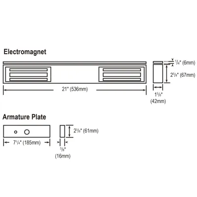 SECO-LARM - E-941DA-1K2Q - 1,200-lb Electromagnetic Lock, Double-Door, UL Listed