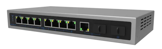 Hanwha - EN-SW10m-001 - WiseNet SKY Switch SW10m (8-Port Managed PoE+, with 2xGig Uplink)