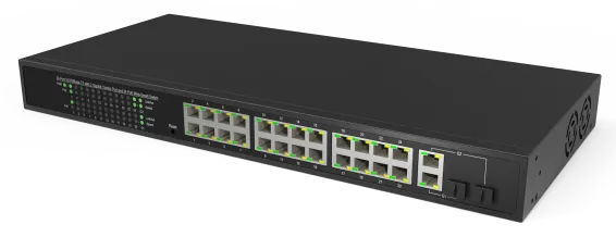 Hanwha - EN-SW26m-001 - WiseNet SKY Switch SW26m (24-Port Managed PoE+, with 2xGig Uplink)