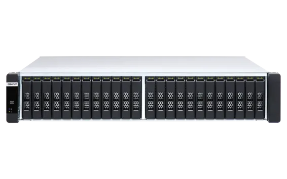 QNAP - ES2486dc-2142IT-96G-US - QNAP 24-Bay Active-Active Dual Controller ZFS NAS and iSCSI/ IP-SAN. 3U, SAS 12G (compatible with SAS 6G), 3 x Gigabit LAN, 4x10GbE(SFP+), 40GbE-ready