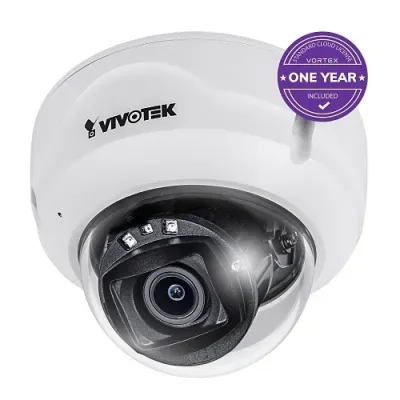 Vivotek - FD837-HTV-1Y - VORTEX Prem. 5MP IP66 Remote Focus AI Dome, w/ 1-yr license