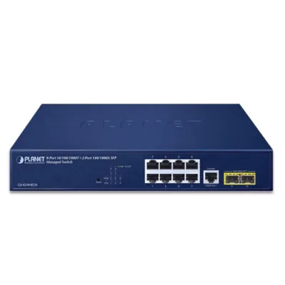 Planet - GS-4210-8T2S - IPv4/IPv6, 8-Port 10/100/1000T + 2-Port 100/1000X SFP L2/L4 SNMP Manageable Gigabit Ethernet Switch