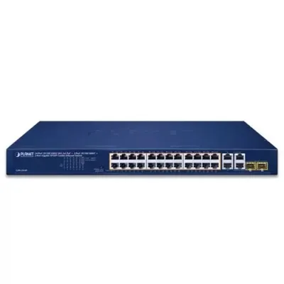 Planet - GSW-2824P - 24-Port 10/100/1000T 802.3at PoE + 2-Port 10/100/1000T + 2-Port Gigabit TP/SFP Combo Ethernet Switch (250W)