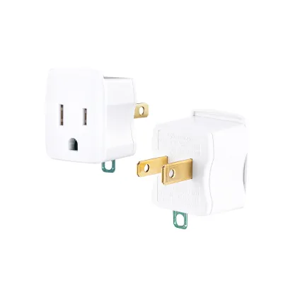 Cyber Power - GT1W2PK - Grounding Adapter (2-Pack). Fits three-prong plugs into two-prong plugs