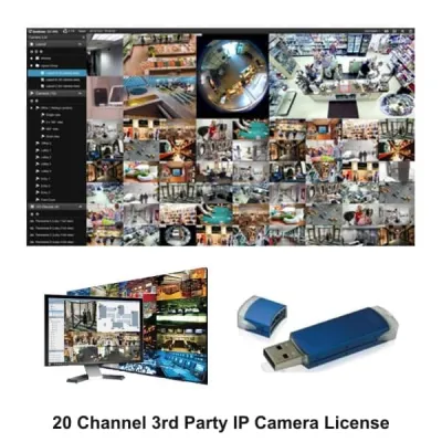 GeoVision - 82-V2S0030-0000 - GV-VMS (v20) with 3rd Party 30 Port Software License, 20 Channels