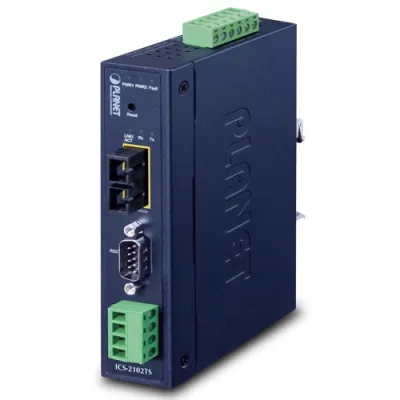 Planet - ICS-2102TS - P30 Industrial 1-Port RS232/RS422/RS485 Serial Device Server (1 x 100BASE-FX SC, Single Mode 30km, -40~75 Degrees C