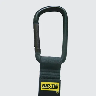 Rip-Tie - J-B9-C - One Inch Wide CableCarrier with Black Carabiner, 1″ x 9″