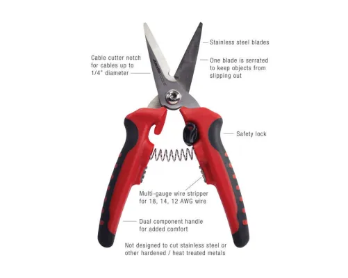 Jonard Tools - JIC-183 - Heavy Duty Scissor With Wire Stripper
