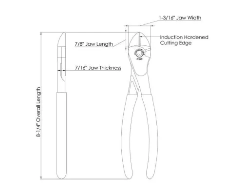 Jonard Tools - JIC-2288 - High Leverage Diagonal Cutting Pliers, 8"