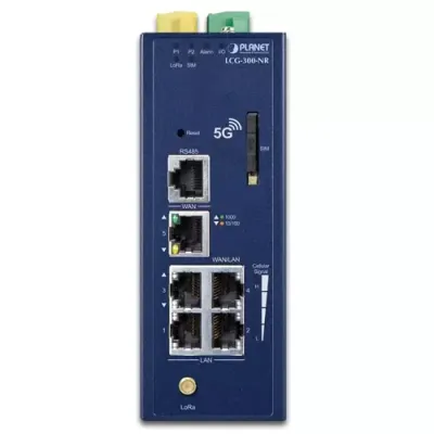Planet - LCG-300-NR-US - Industrial LoRaWAN + 5G NR Cellular Gateway with 5-Port 10/100/1000T