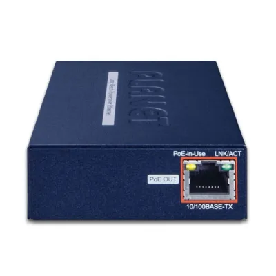 Planet - LRP-101UH - 1-Port Long Reach POE over UTP Injector, -20 to 70 Degree C, up to 500 Meter