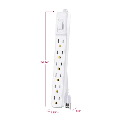 Cyber Power - MP1044NN - 2' Cord Power Strip 2-Pack 6 Outlets Per Strip 