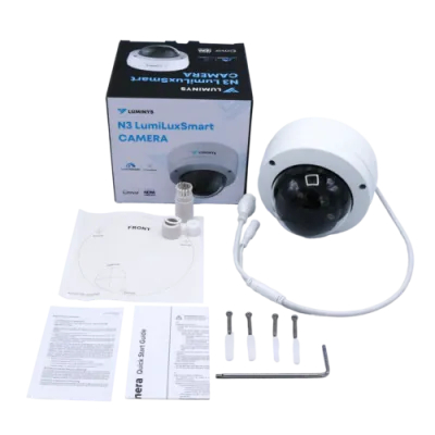 Luminys - N3D-4LA2 - N3-L Starter Series 4MP LumiLuxSmart IP Standard Size Dome 2.8 mm, IR, White-light LEDs, and Dual-mode