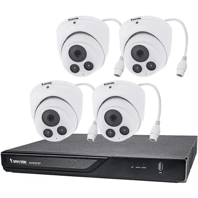 Vivotek - ND9323P-2TB-4IT80A - H.265 NVR, 2TBHDD, 8PoEPorts, 4xIT9380-HF2 5MP30MIR OutdoorTurret