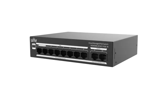 UNV - NSW3000-8T2GT-POE-IN - Ethernet 8 Port 120W Cloud Managed Ethernet PoE Switch