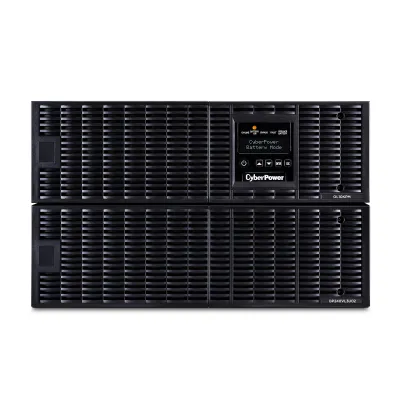 CYBERPOWER - OL10KRT - 10KVA/10KW, online double-conversion UPS, Sine wave output, 6U rack/tower convertible, 200-240V input and output, hardwire input, (3) NEMA L6-30R outlets and (1) hardwire output, LCD control panel, RMCARD205 pre-installed, EPO,