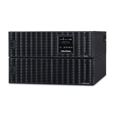 CYBERPOWER - OL8KRT - 8KVA/8KW, online double-conversion UPS, Sine wave output, 6U rack/tower convertible, 200-240V input and output, hardwire input terminal block, (3) NEMA L6-30R outlets, LCD control panel, RMCARD205 pre-installed, EPO, RS-32/USB, 