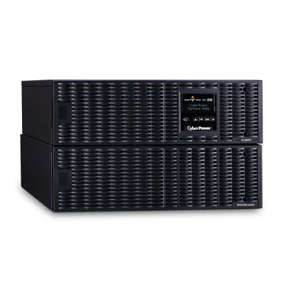 CYBERPOWER - OL8KRT - 8KVA/8KW, online double-conversion UPS, Sine wave output, 6U rack/tower convertible, 200-240V input and output, hardwire input terminal block, (3) NEMA L6-30R outlets, LCD control panel, RMCARD205 pre-installed, EPO, RS-32/USB, 