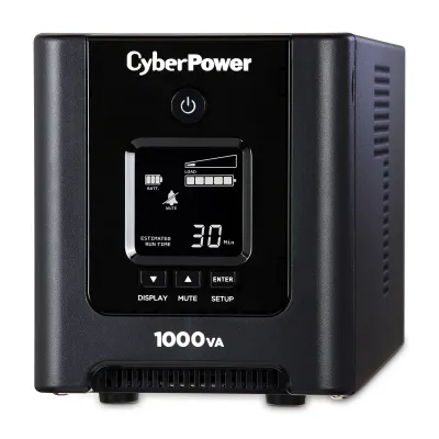 CYBERPOWER - OR1000PFCLCD - 1000VA/700W, Pure Sine Wave, NEMA 5-15P, 6 ft cord, 8 x NEMA 5-15R, USB, Serial, PowerPanel Business Edition software, 3 year warranty