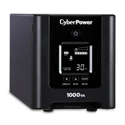 CYBERPOWER - OR1000PFCLCD - 1000VA/700W, Pure Sine Wave, NEMA 5-15P, 6 ft cord, 8 x NEMA 5-15R, USB, Serial, PowerPanel Business Edition software, 3 year warranty