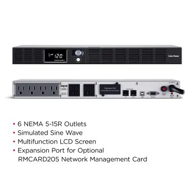 Cyber Power - OR500LCDRM1U - 1U Rackmount UPS 500VA/300W 