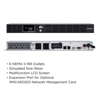 Cyber Power- OR700LCDRM1U -  1U Simulated Sine Wave 1,700VA/400W