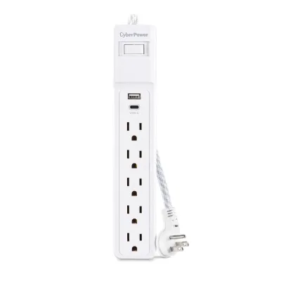 CYBERPOWER - P504UC - 5-Outlet Surge Suppressor - 4 FT Cord 1 USB A 1 USB C