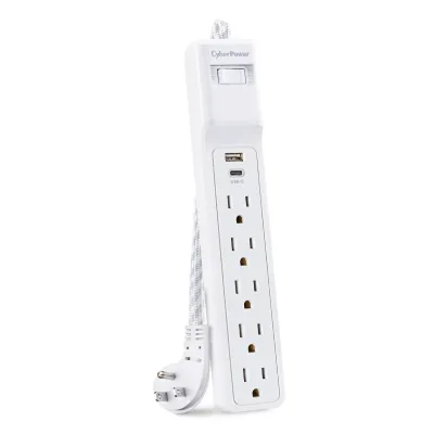 CYBERPOWER - P504UC - 5-Outlet Surge Suppressor - 4 FT Cord 1 USB A 1 USB C