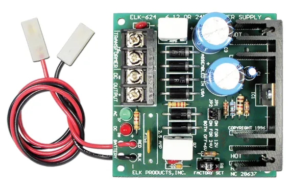 ELK - P624 - PwrSupply Bd; 1.2 Amp max, 6, 12, 24V