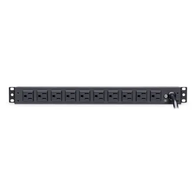 Cyber Power - PDU15B2F10R - 15A (Derated to 12A), 120 V, 50Hz/60Hz, NEMA 5-15P plug, 12 NEMA 5-15R, 1U Rackmount, 15 ft Cord, Limited lifetime warranty