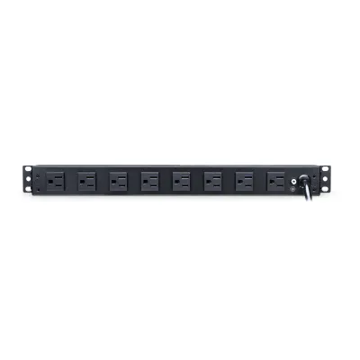 Cyber Power - PDU15B2F8R - 15A (Derated to 12A), 120 V, 50Hz/60Hz, NEMA 5-15P plug, 10 NEMA 5-15R, 1U Rackmount, 15 ft cord, Limited lifetime warranty