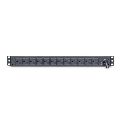 Cyber Power - PDU15B6F12R - 15A (Derated to 12A), 120 V, 50Hz/60Hz, NEMA 5-15P plug, 18 NEMA 5-15R, 1U Rackmount, 15 ft Cord
